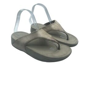 Fitflop Lulu‎ Bronze Shimmer Sandals Flip Flop Style 505-012 Thong Women's Sz 7
